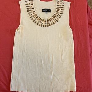 Jones New York Collection beaded collar top